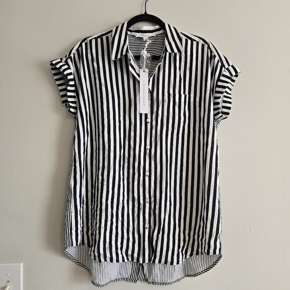Jane + Delancey Black and White Striped Top M - Picture 1 of 7